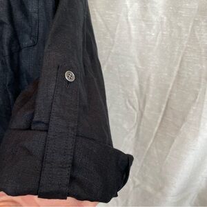 New Style&co black linen button down shirt, women’s size 16